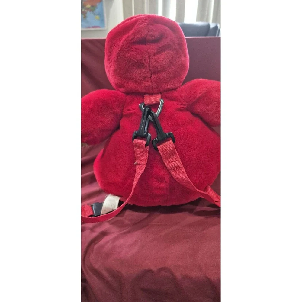 Adorable Teddy Bear Snowsuit Backpack For Child Carry Snacks Toys Red Blue EUC